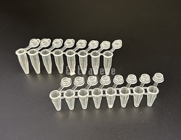8-Tube PCR Strip with attached optical cap, 0.1ml