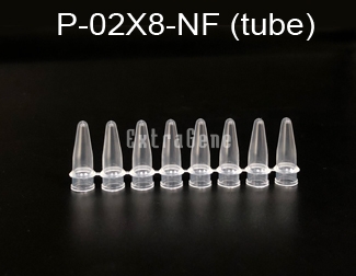 PCR Tube with 0.2ml Thin Wall, Strip of 8 Tubes, Flat Caps